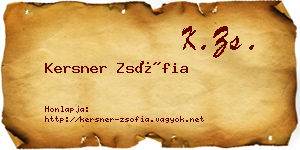 Kersner Zsófia névjegykártya