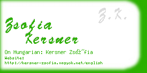 zsofia kersner business card